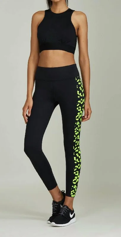 Neon Leopard Legging In Black