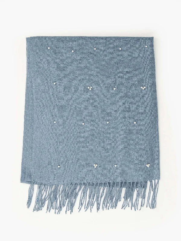 Pearl Embellished Woolen Shawl