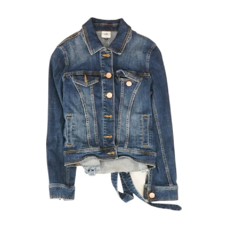 Blue Solid Denim Jacket