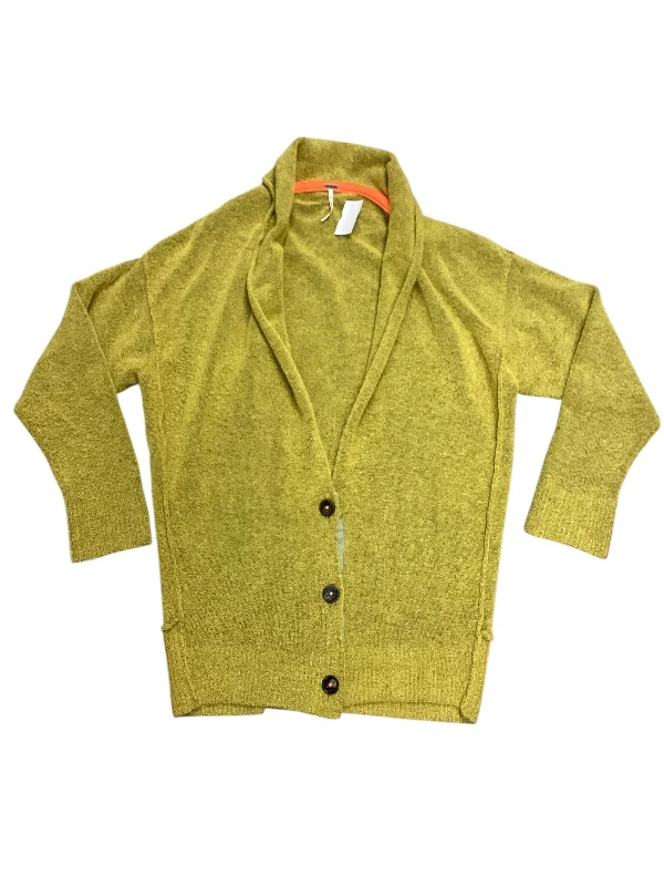 Sweater Cardigan By Free People In Yellow, Size: Xs