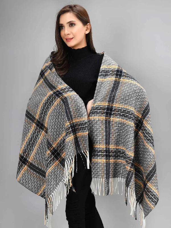 Checkered Shawl - Black