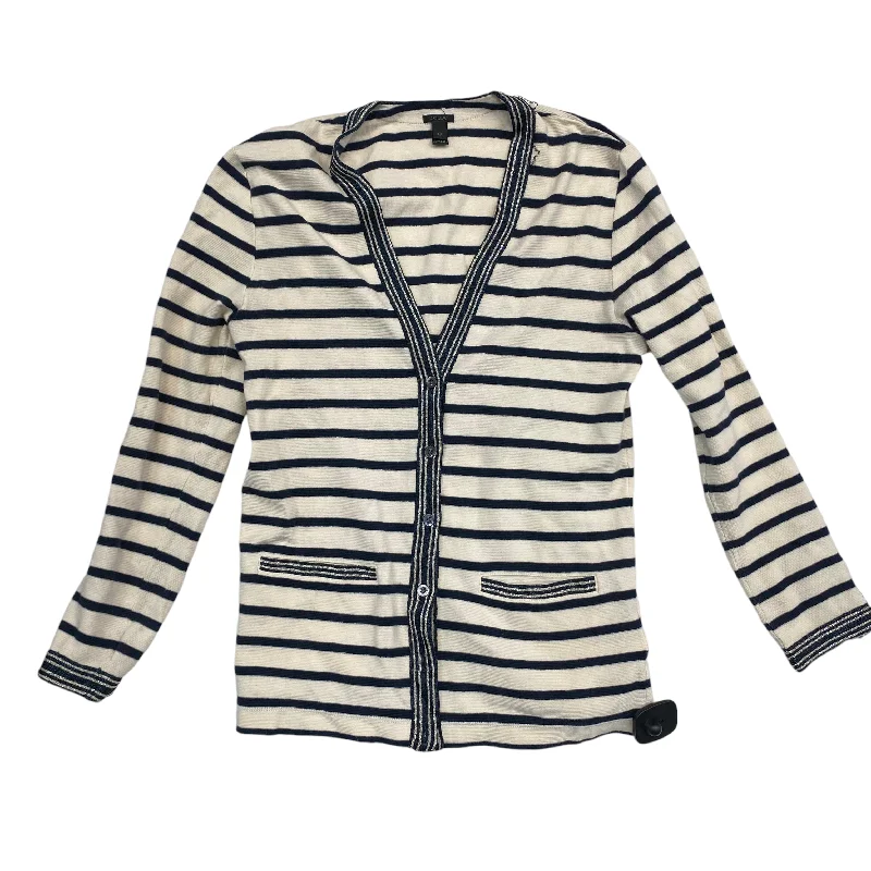 Sweater Cardigan By J. Crew In Striped Pattern, Size: Xs