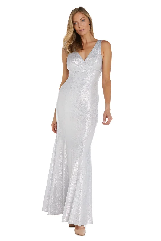 Nightway 22142 Long Metallic Formal Fitted Evening Dress