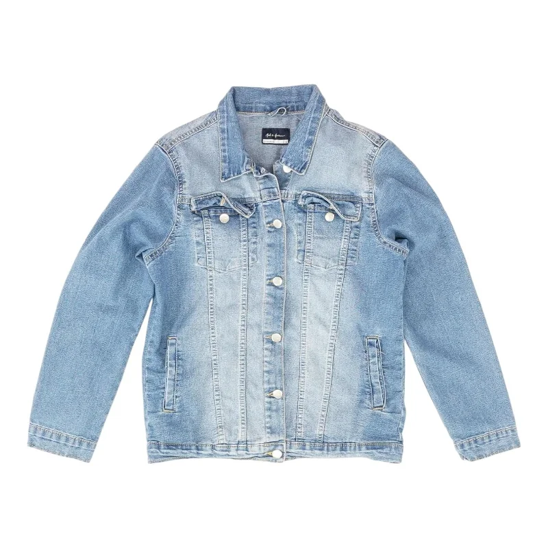 Blue Solid Denim Jacket