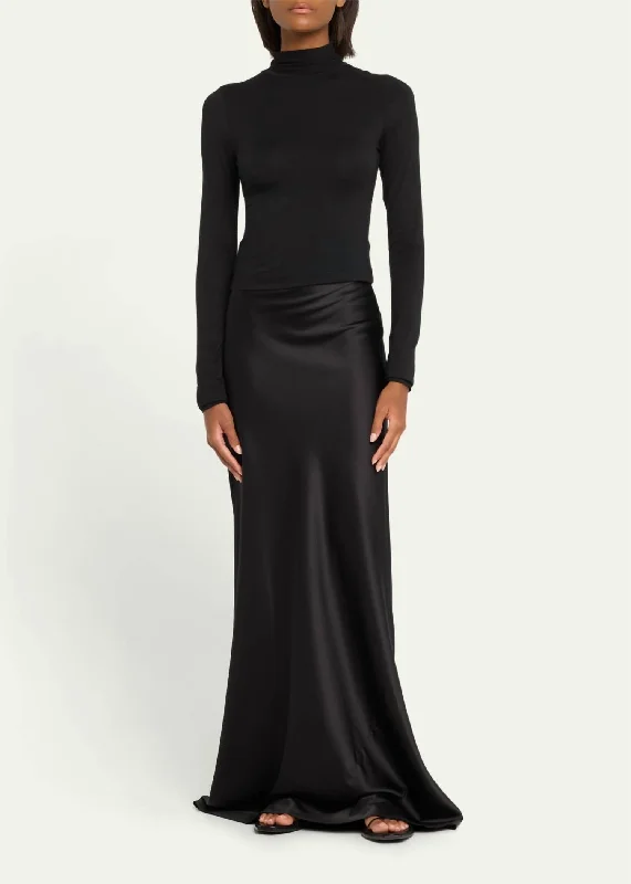 Bianca Silk Maxi Skirt In Black