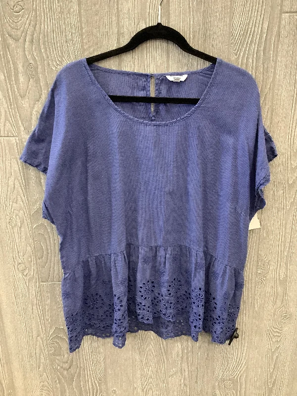 Blue Top Short Sleeve Sonoma, Size 1x