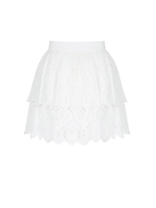 Eyelet Mini Skirt