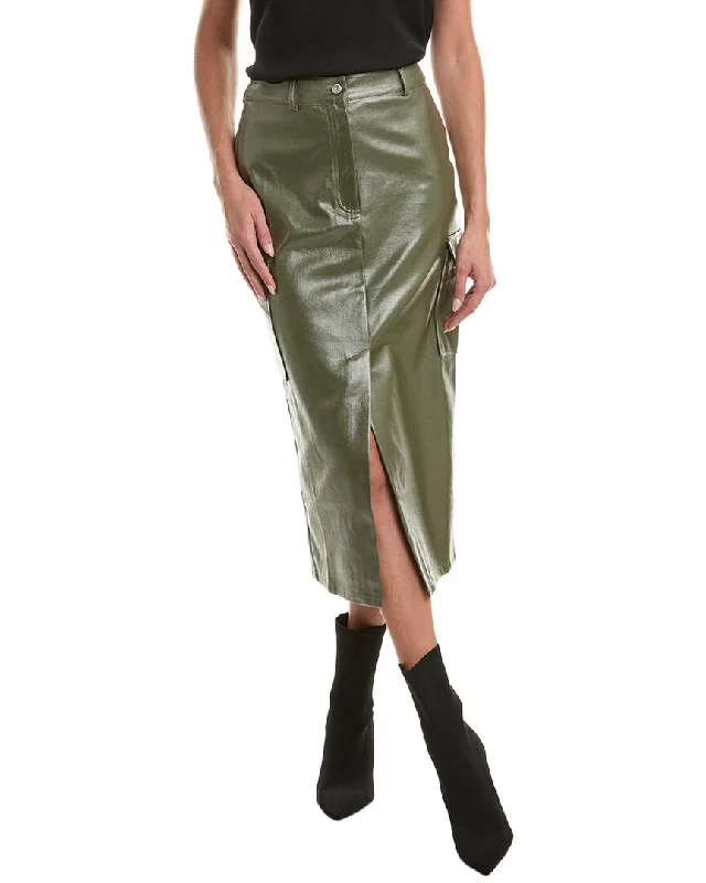 Gracia Shiny Denim Cargo Skirt