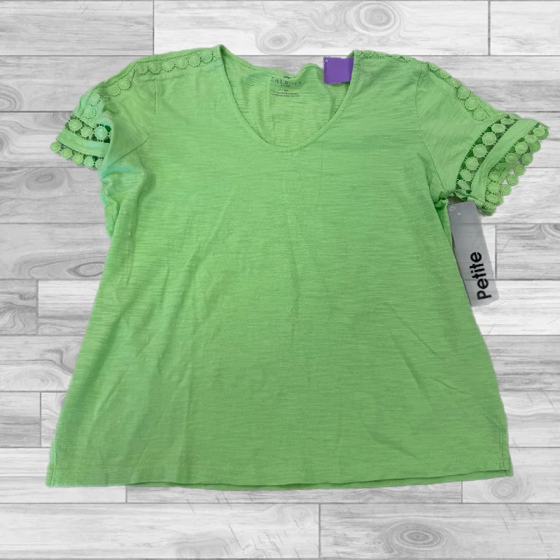 Green Top Short Sleeve Talbots, Size Petite   S