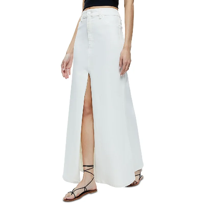 Womens Slit Maxi Denim Skirt