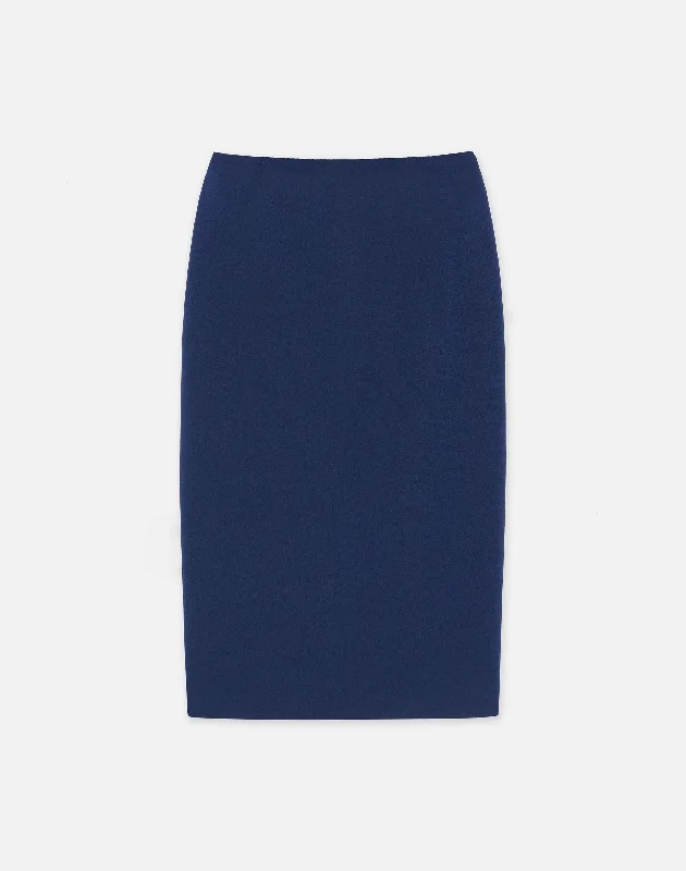 Wool-Silk Crepe Pencil Skirt