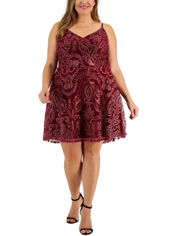 Plus Womens Formal Foral Shift Dress