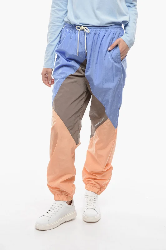 Khrisjoy Colorblock Nylon Joggers with Ankle Zip