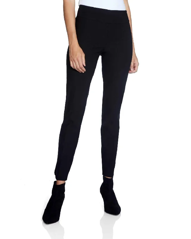 Solid Slim Ankle Pant In Black