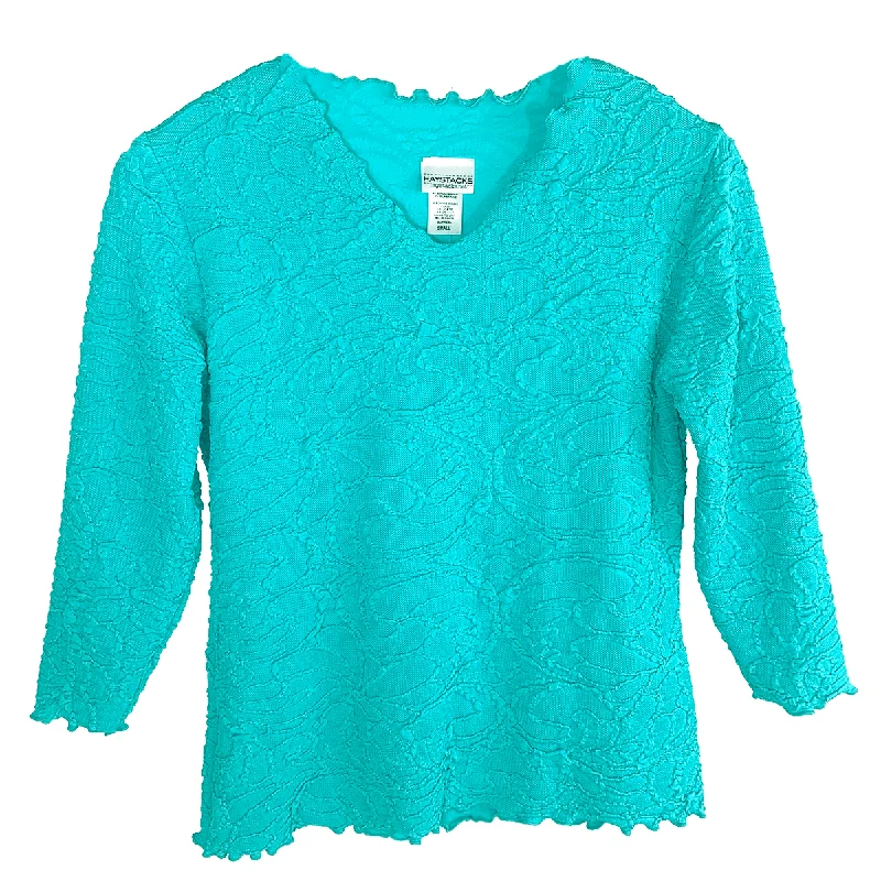 Blue Curacao Fluence Jacquard Knit Surreal Top