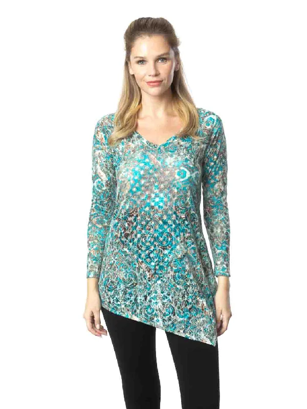 Tianello "Parson" Print Knit Burnout Jacquard "Toni" Tunic