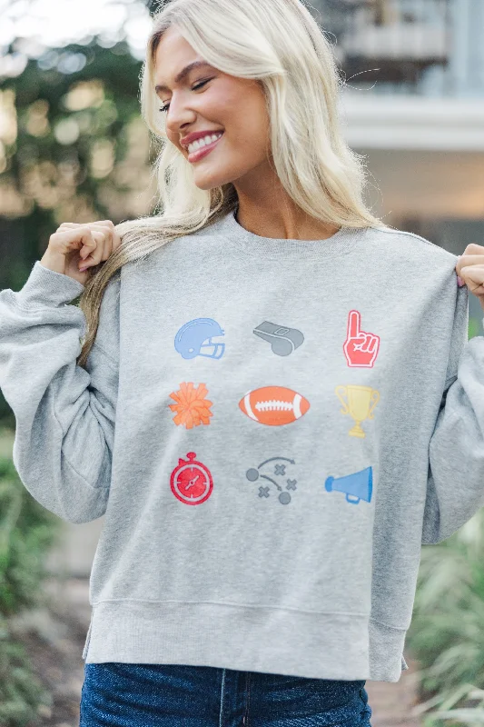 Game Day Icons Heather Grey Graphic Sweatshirt