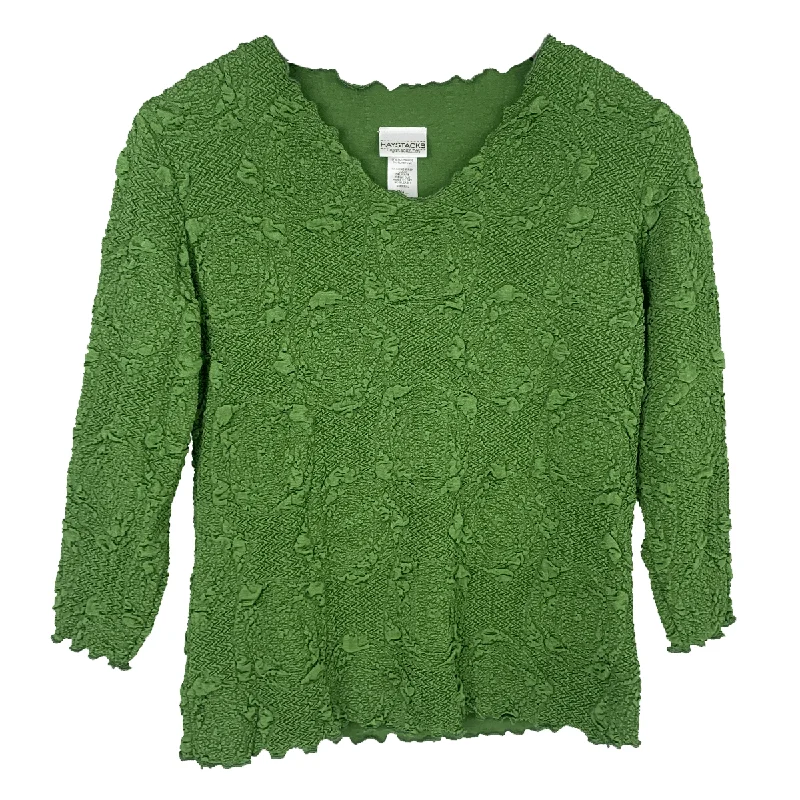 Palm Green Lyrac Jacquard Knit Surreal Top