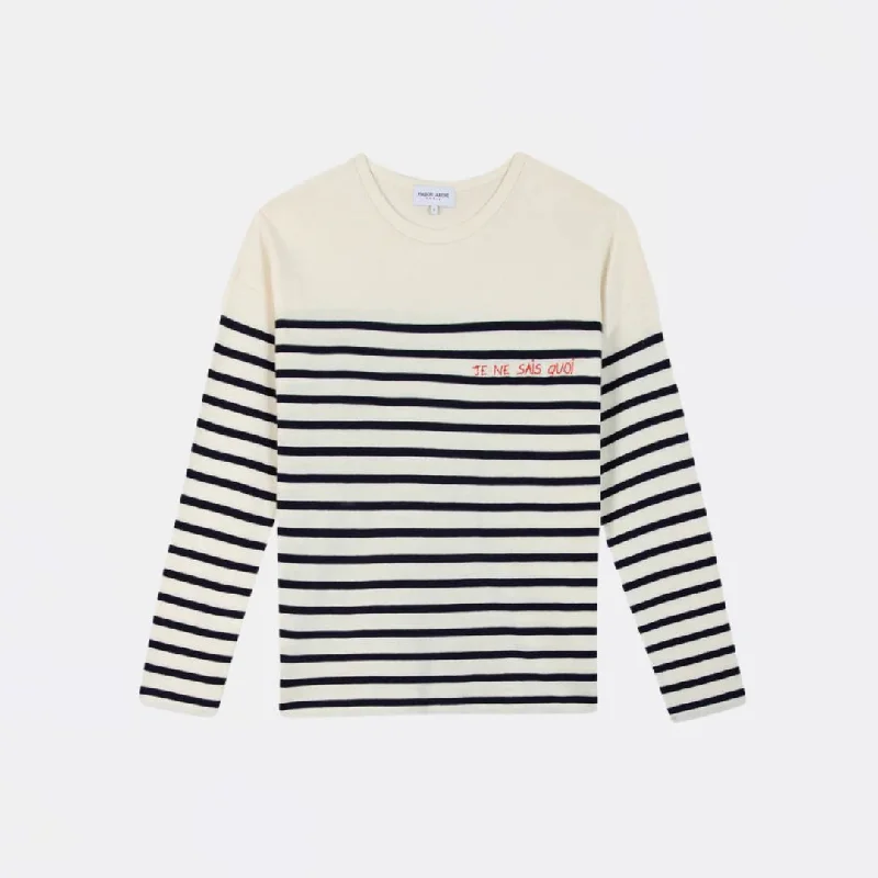 "Patch Coeur" Montpar Sailor Shirt (Ivory Navy)