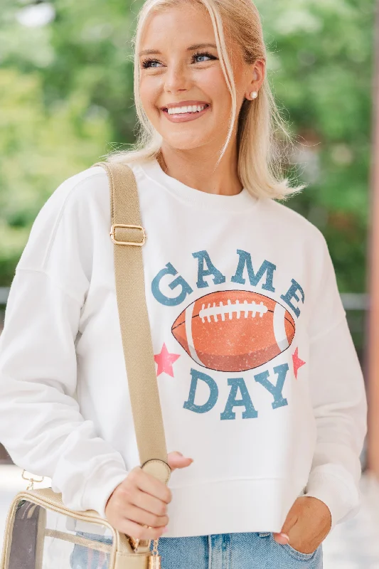 The Big Game White Graphic Sweatshirt