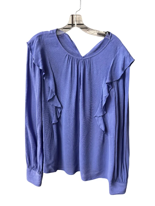 Top Long Sleeve By Bcbgmaxazria In Blue, Size: L