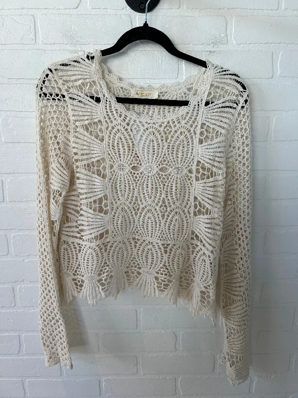 Top Long Sleeve By REBELLION In Cream, Size: M