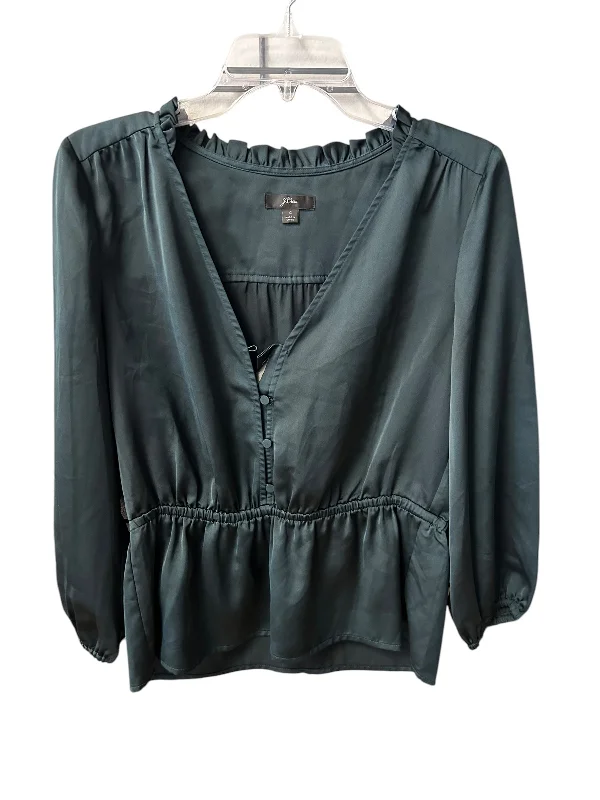 Top Long Sleeve By J. Crew In Green, Size: 4