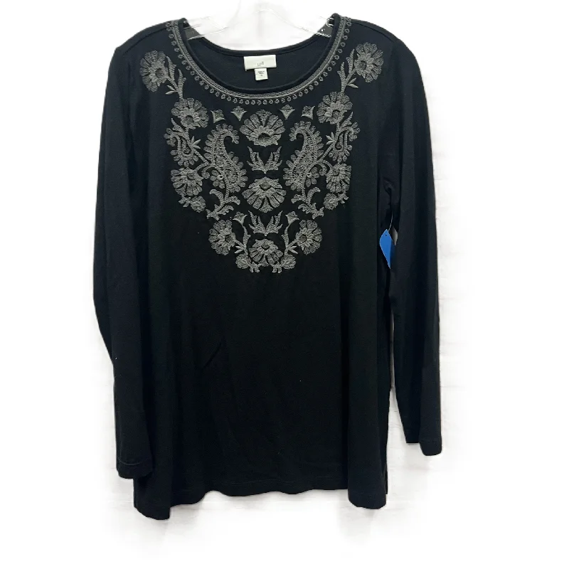 Top Long Sleeve By J. Jill In Black, Size: M