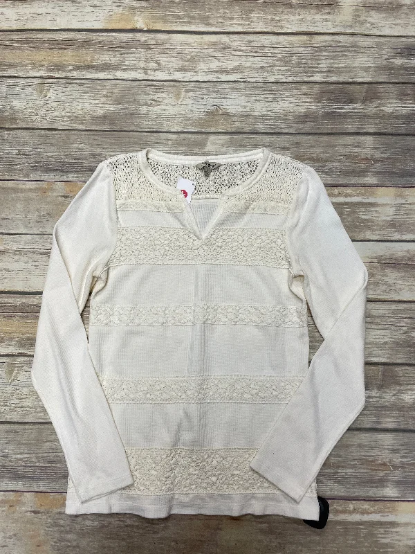 Top Long Sleeve By Lucky Brand In Cream, Size: M