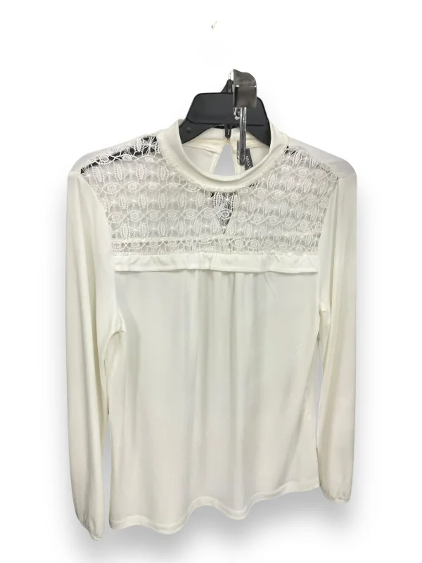 Top Long Sleeve By Massini In Ivory, Size: S