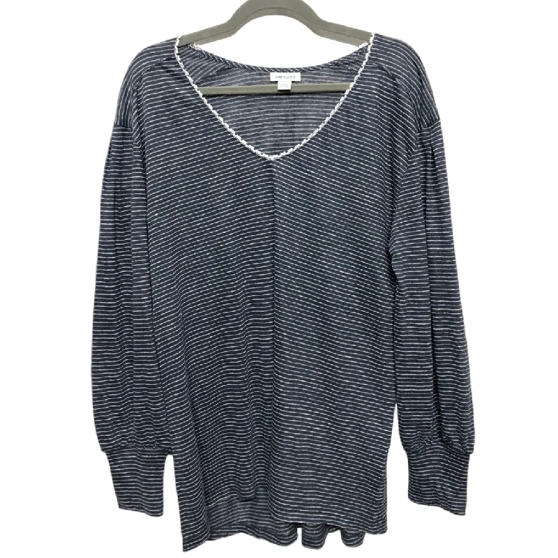 Top Long Sleeve By Sundance In Blue & Grey, Size: L