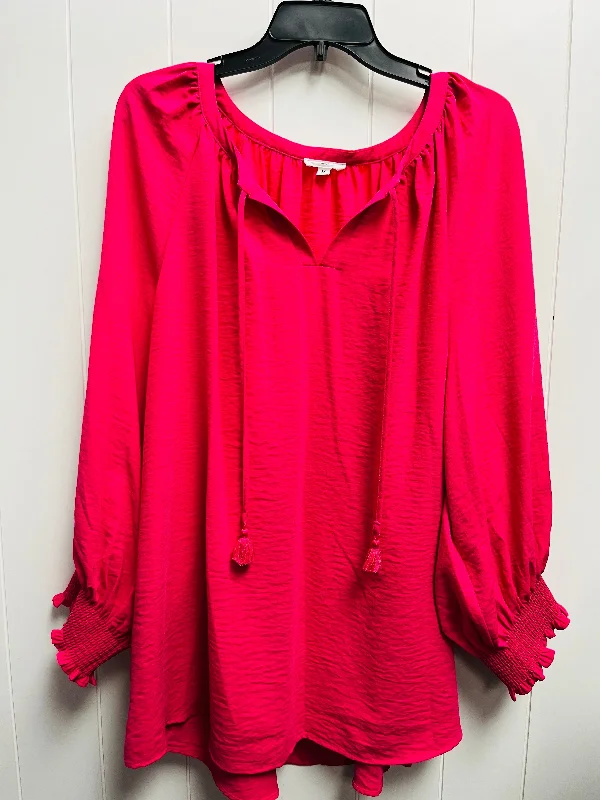 Top Long Sleeve By West Bound In Pink, Size: 3x