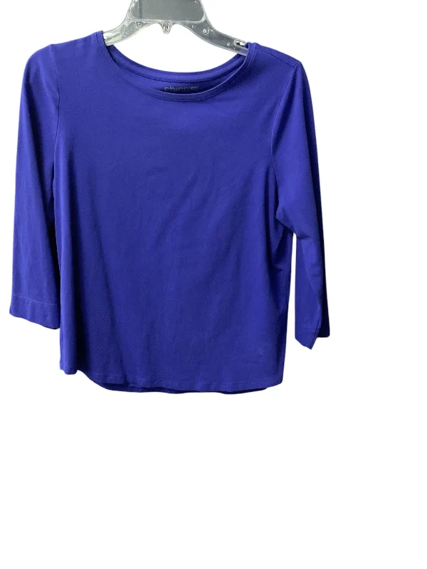 Top Long Sleeve By Chicos In Blue, Size: M