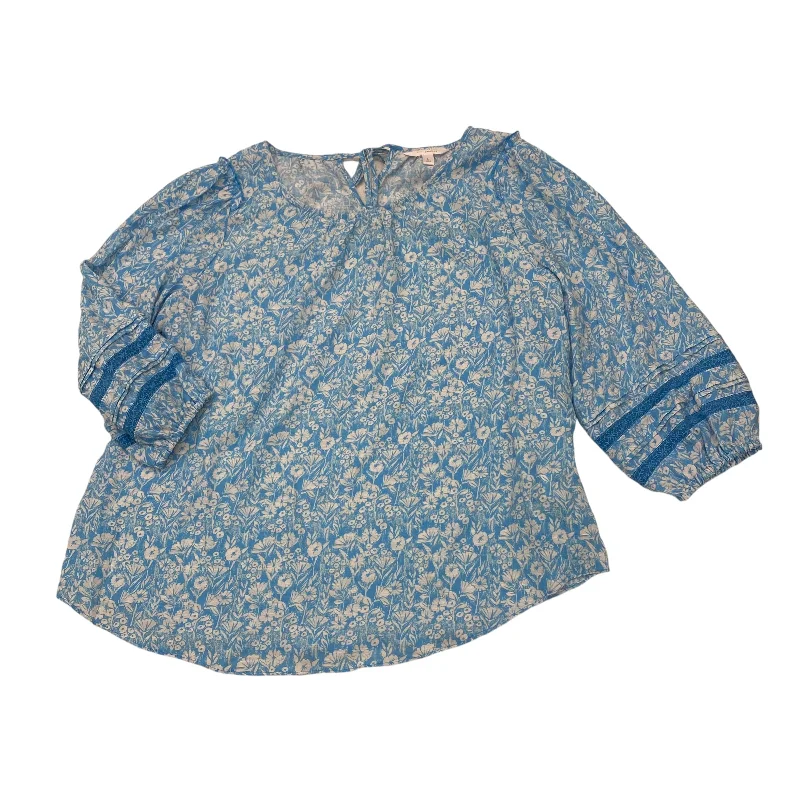 BLUE TOP 3/4 SLEEVE by LC LAUREN CONRAD Size:L