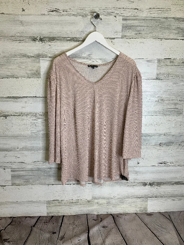 Top 3/4 Sleeve By Adrianna Papell In Beige, Size: 2x