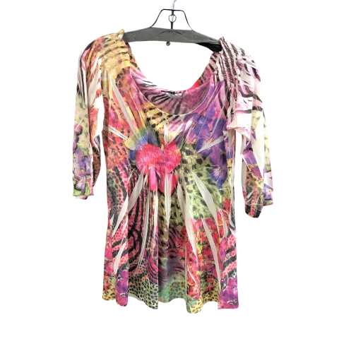 Top 3/4 Sleeve By  BOHO CHIC In Floral Print, Size: Xl