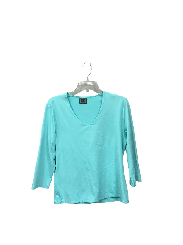 Top 3/4 Sleeve By Clothes Mentor In Aqua, Size: L