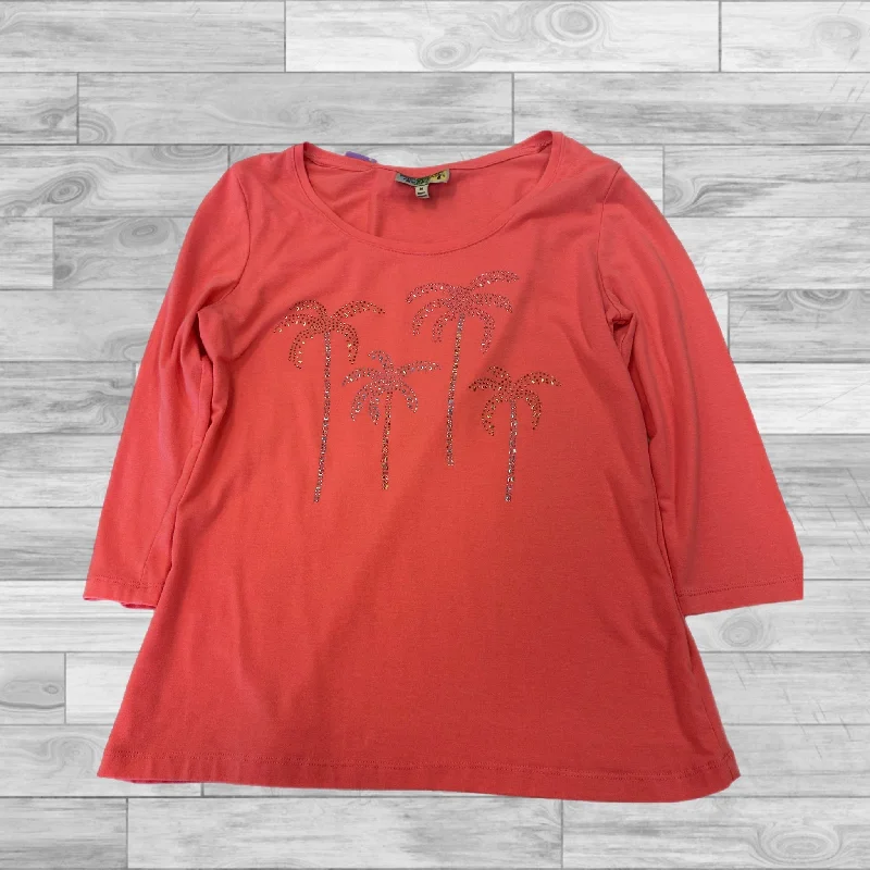 Top 3/4 Sleeve By Clothes Mentor In Coral, Size: M