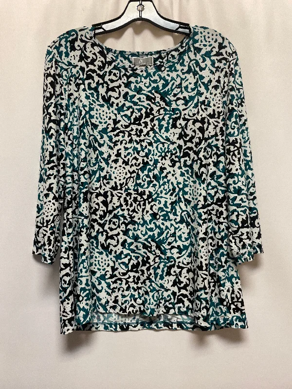 Top 3/4 Sleeve By Jm Collections In Teal, Size: L