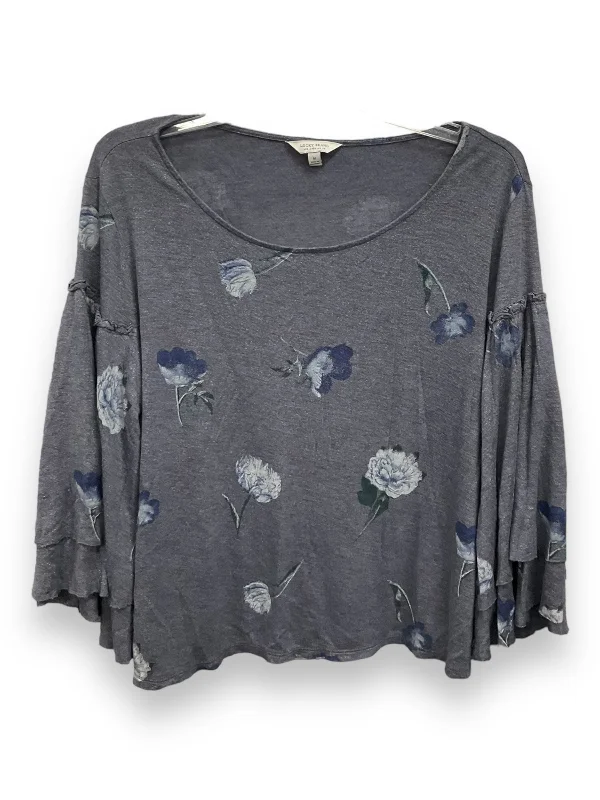 Top 3/4 Sleeve By Lucky Brand In Floral Print, Size: M