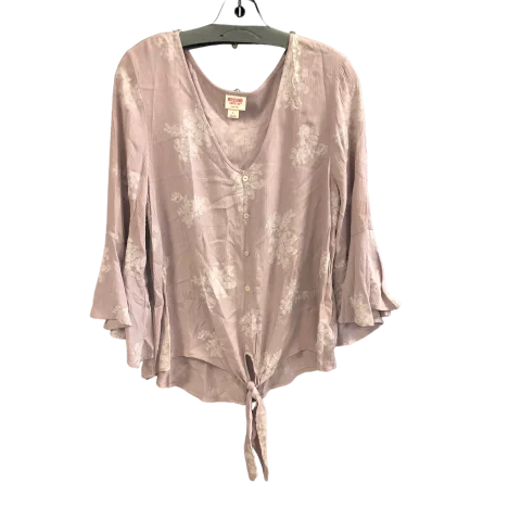 Top 3/4 Sleeve By Mossimo In Mauve, Size: L