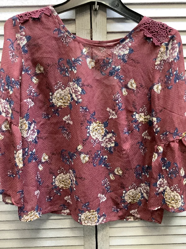 Top 3/4 Sleeve By Rewind In Floral, Size: M